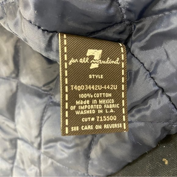 7 For All Mankind Navy Blue Insulated Jacket M Full Zip - Picture 5 of 11